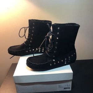 IRO  Women's Nifty Suede Shearling Lined Booties